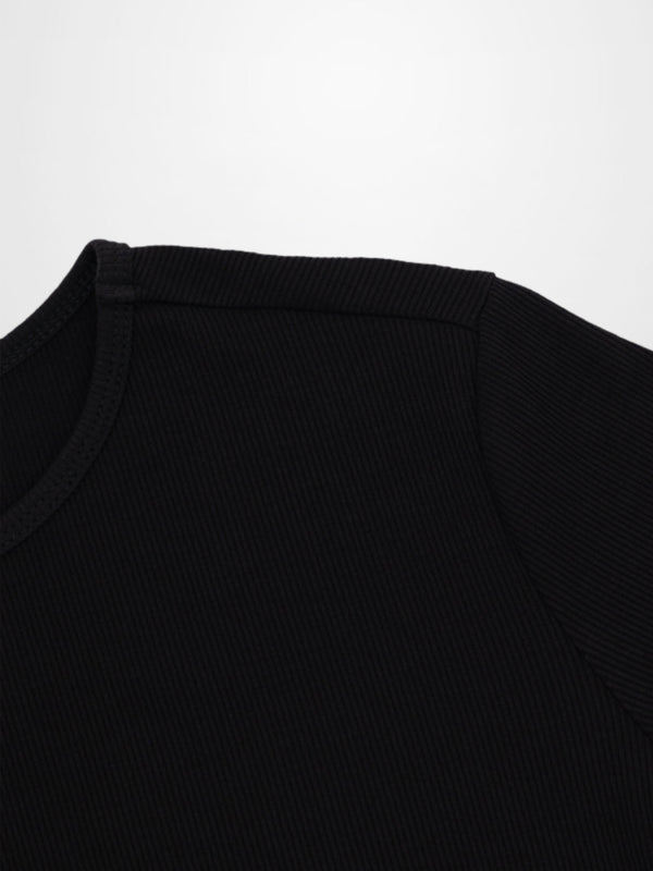 Ribbed Crew Bomber-Black