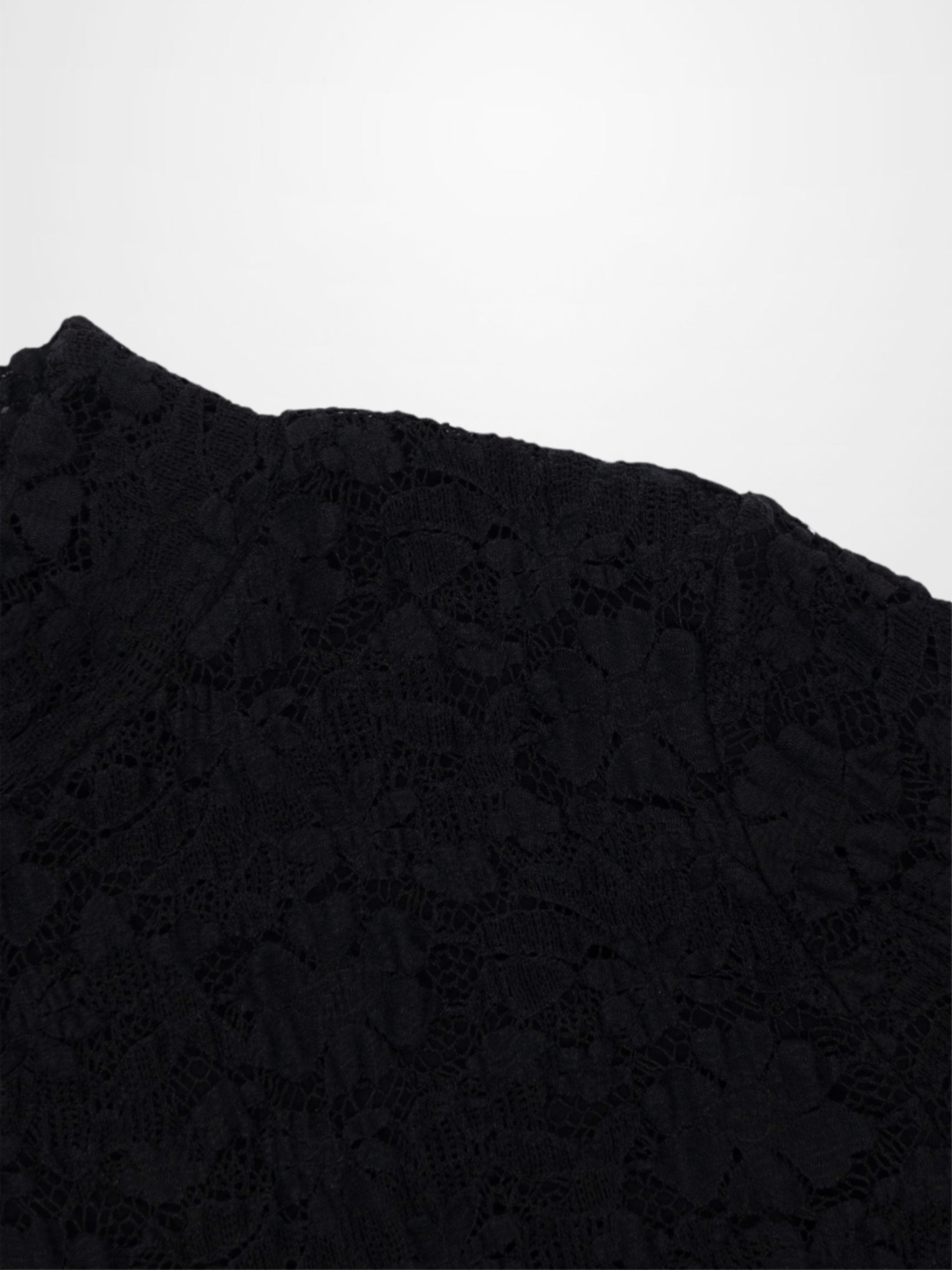 Lace Mock Neck Turtleneck-Black