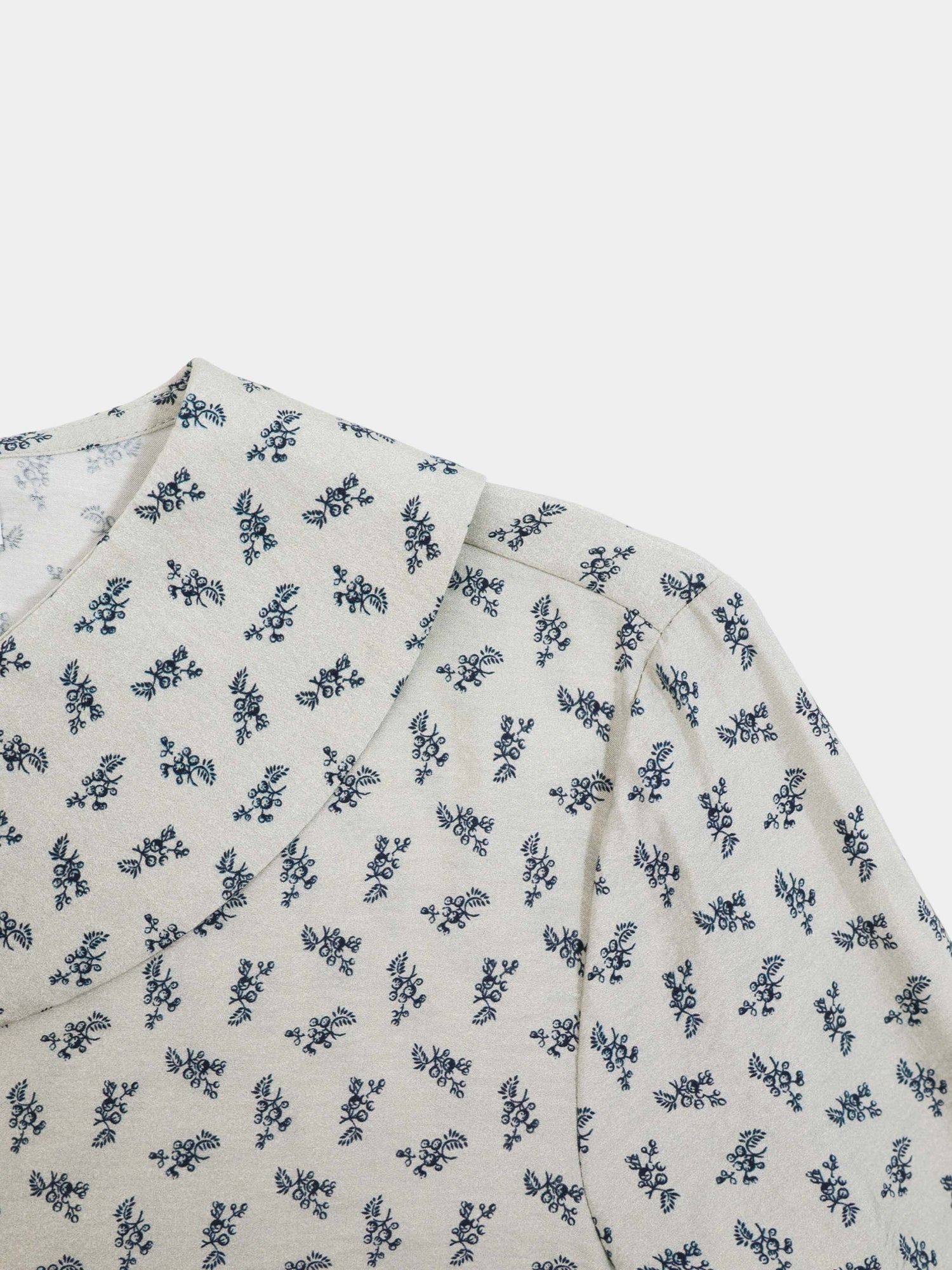 Peter Pan Collar Blouse-Grey Floral