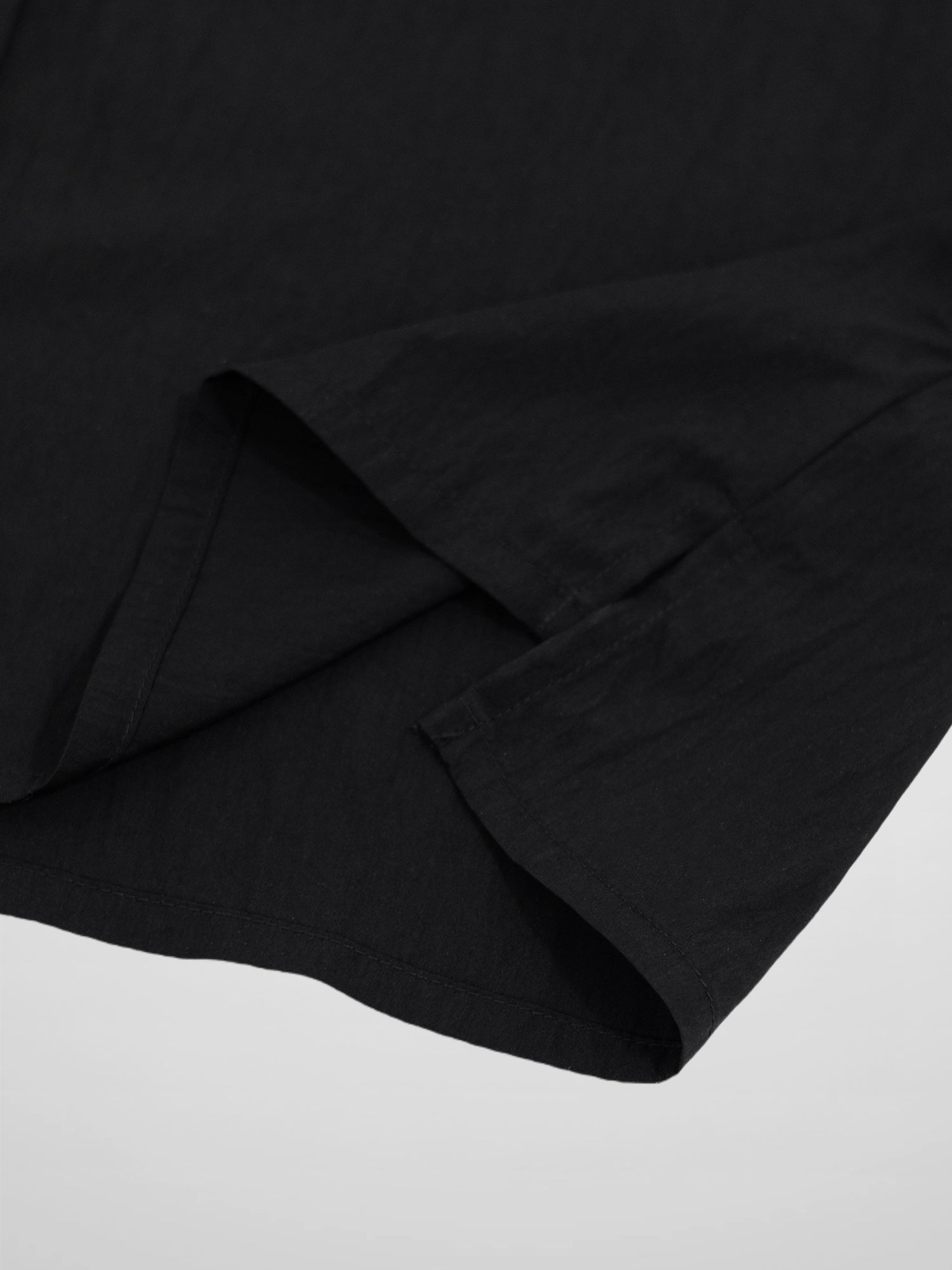 Boxy Dolman Sleeve Crinkle Blouse-Black