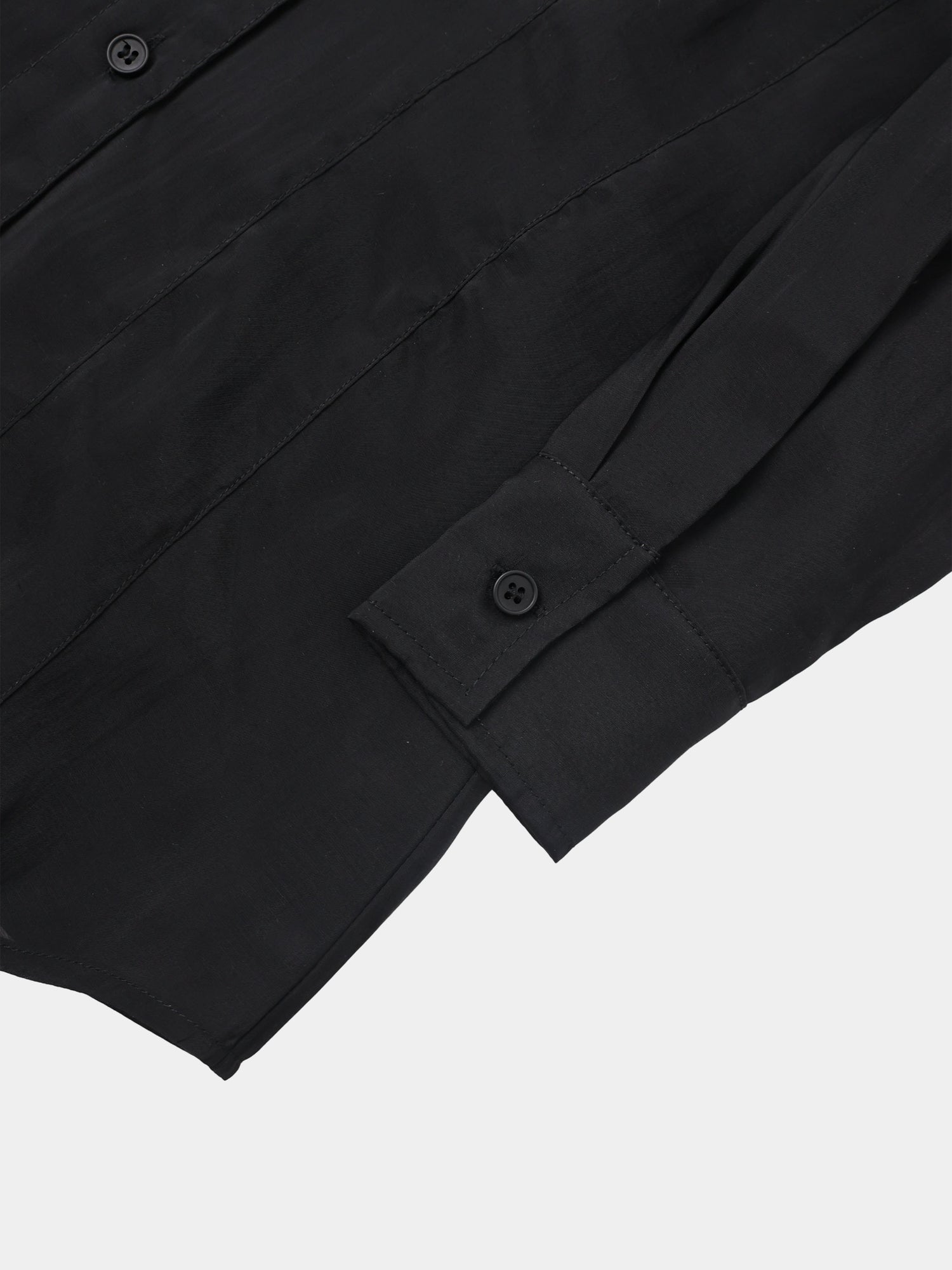 High V Neck Blouse-Black