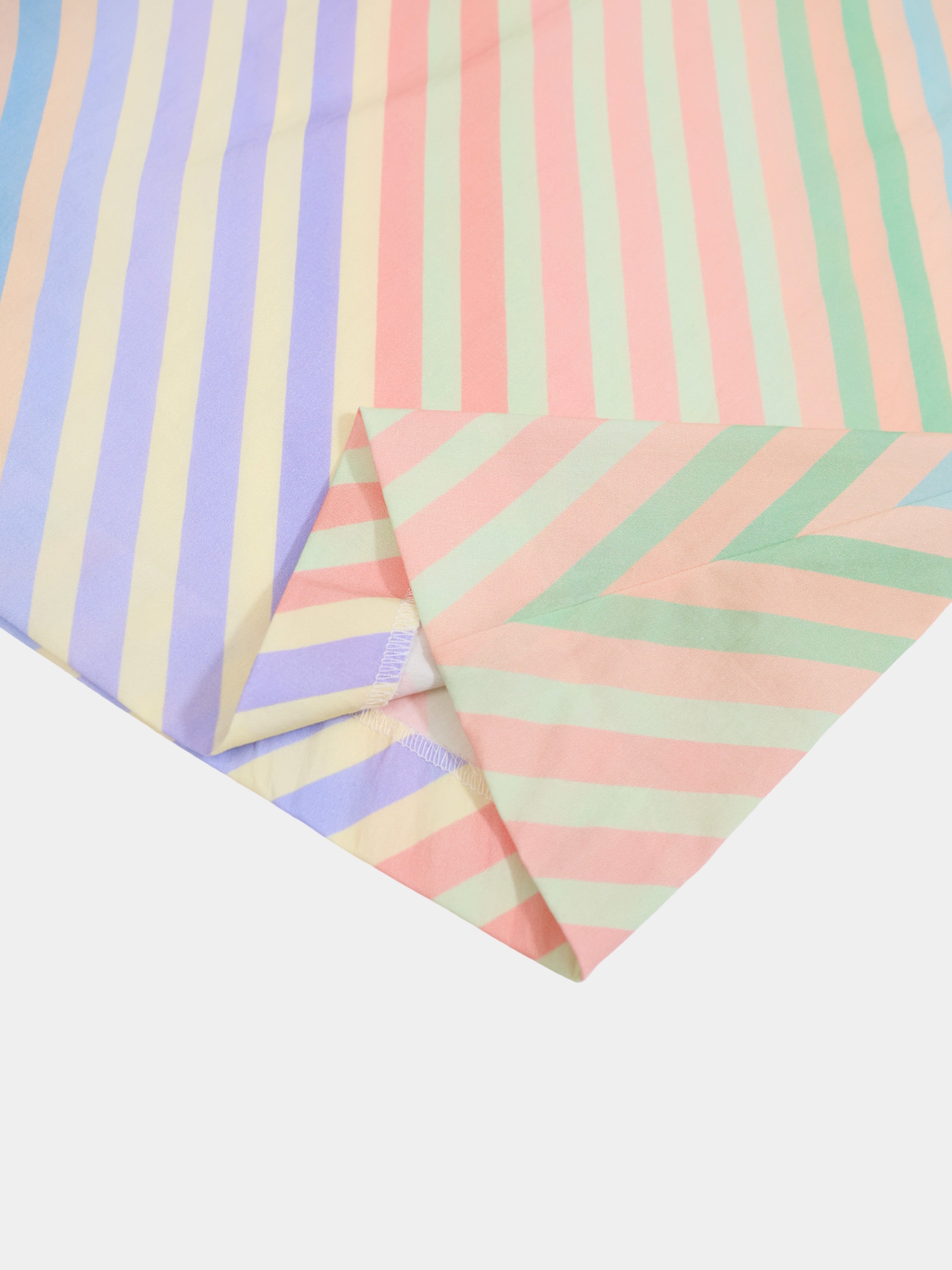High Waisted Printed Skirt-Pastel Stripe
