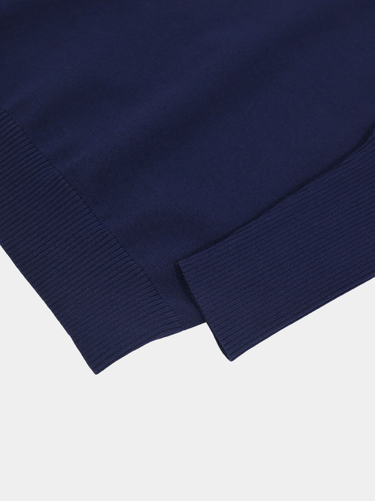 High Cuff Crew Sweater-Navy