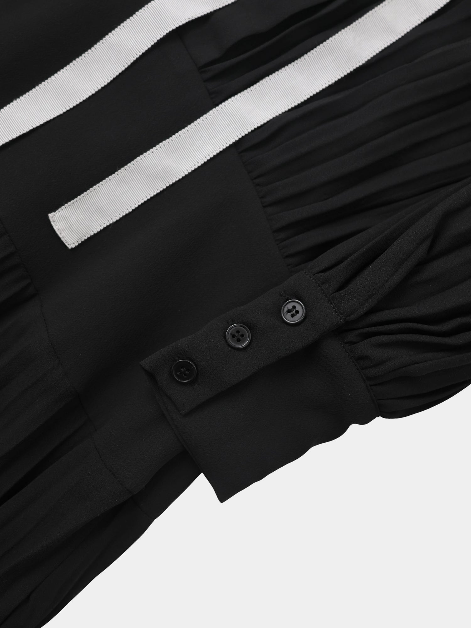 Mini Pleat Yoke Dress - Black