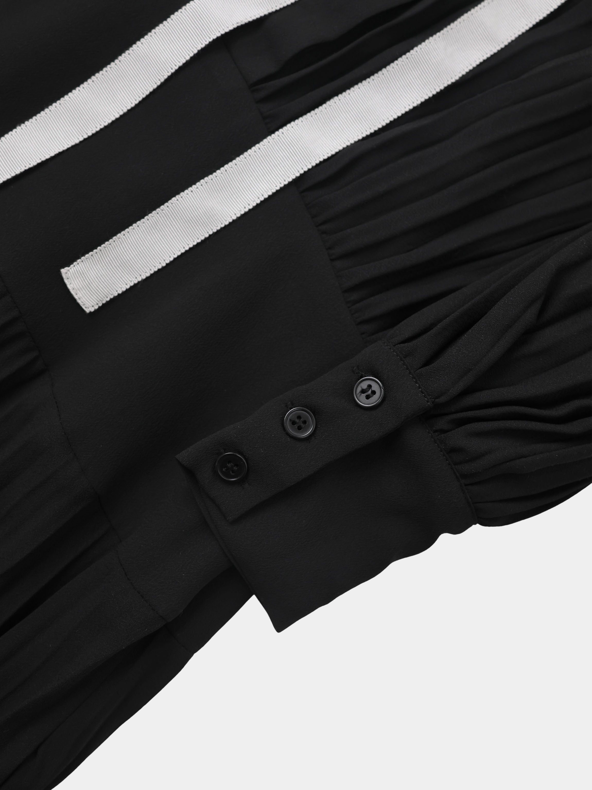 Mini Pleat Yoke Dress - Black