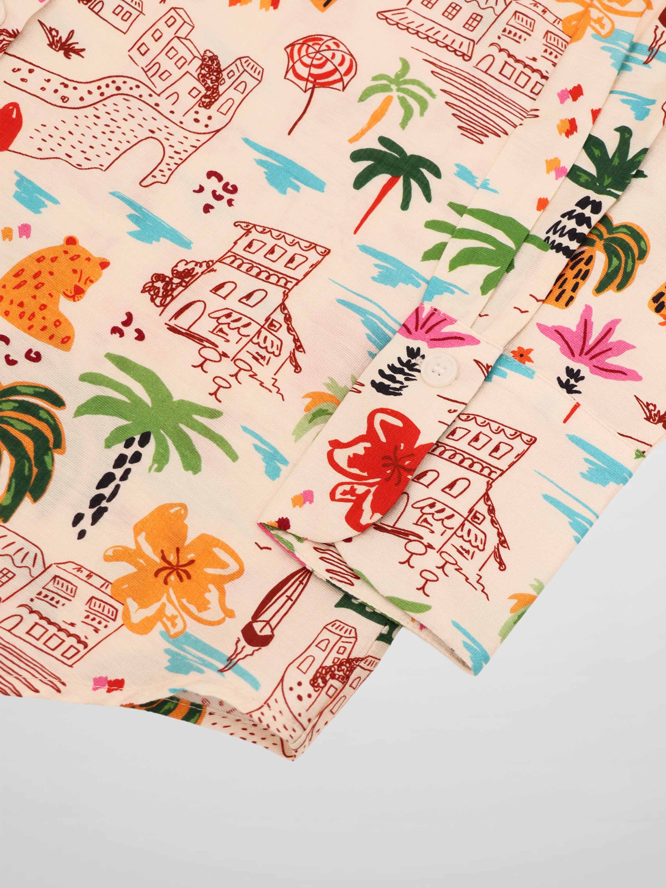 Button Down Collared Blouse-Summer Vibes