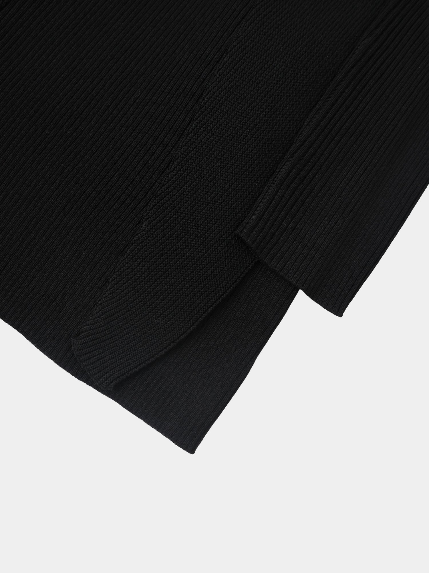Side Ruffle Sweater - Black