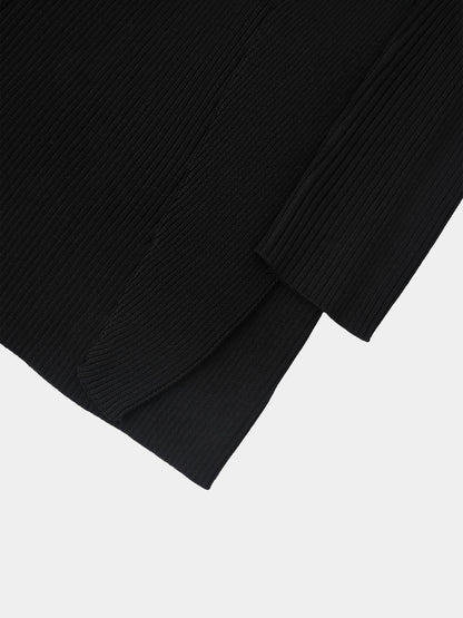 Side Ruffle Sweater - Black