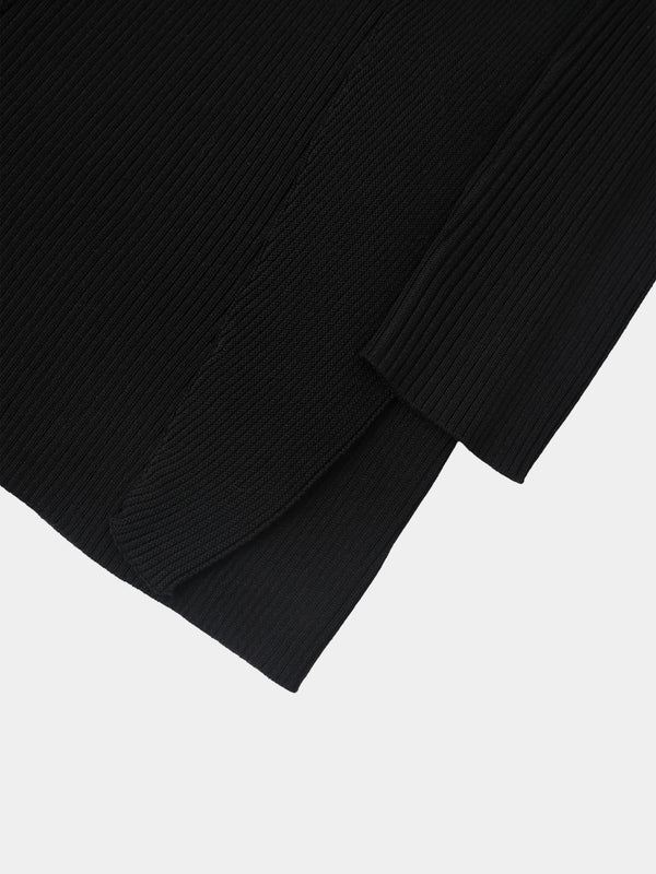 Side Ruffle Sweater - Black
