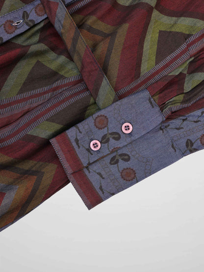 Tencel Printed Shirtdress-Aztec