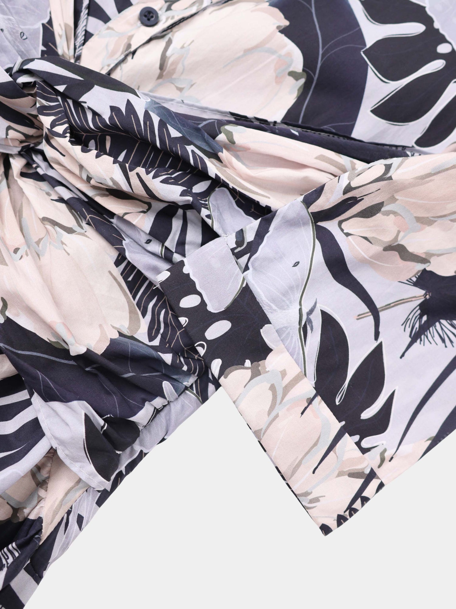 Ruched Knot Dress-Floral