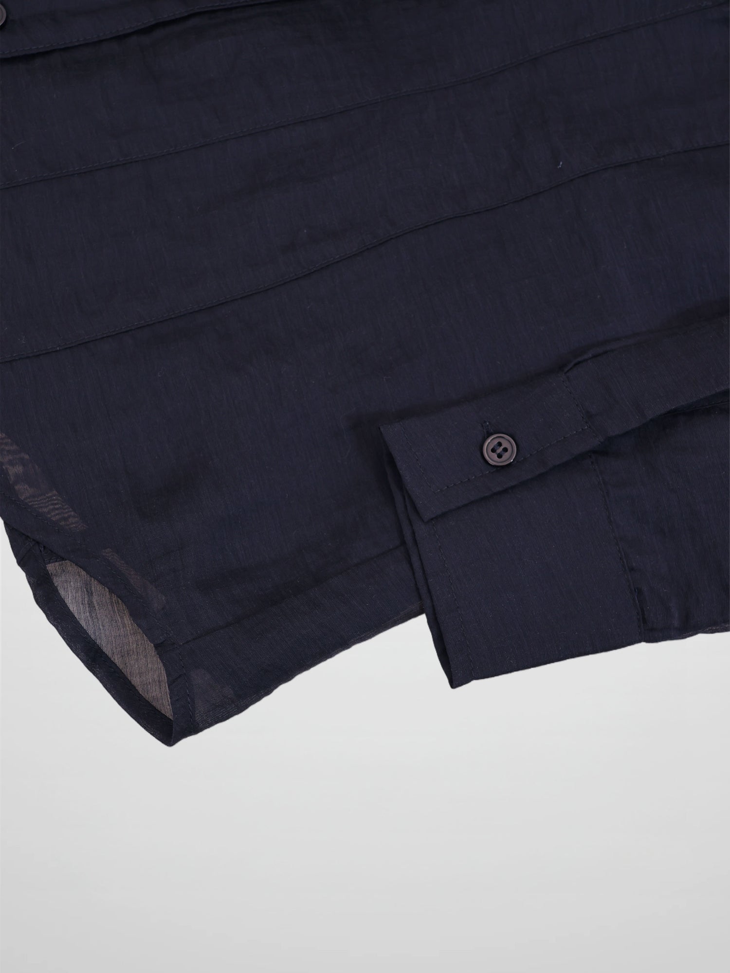 High V Neck Blouse-Navy