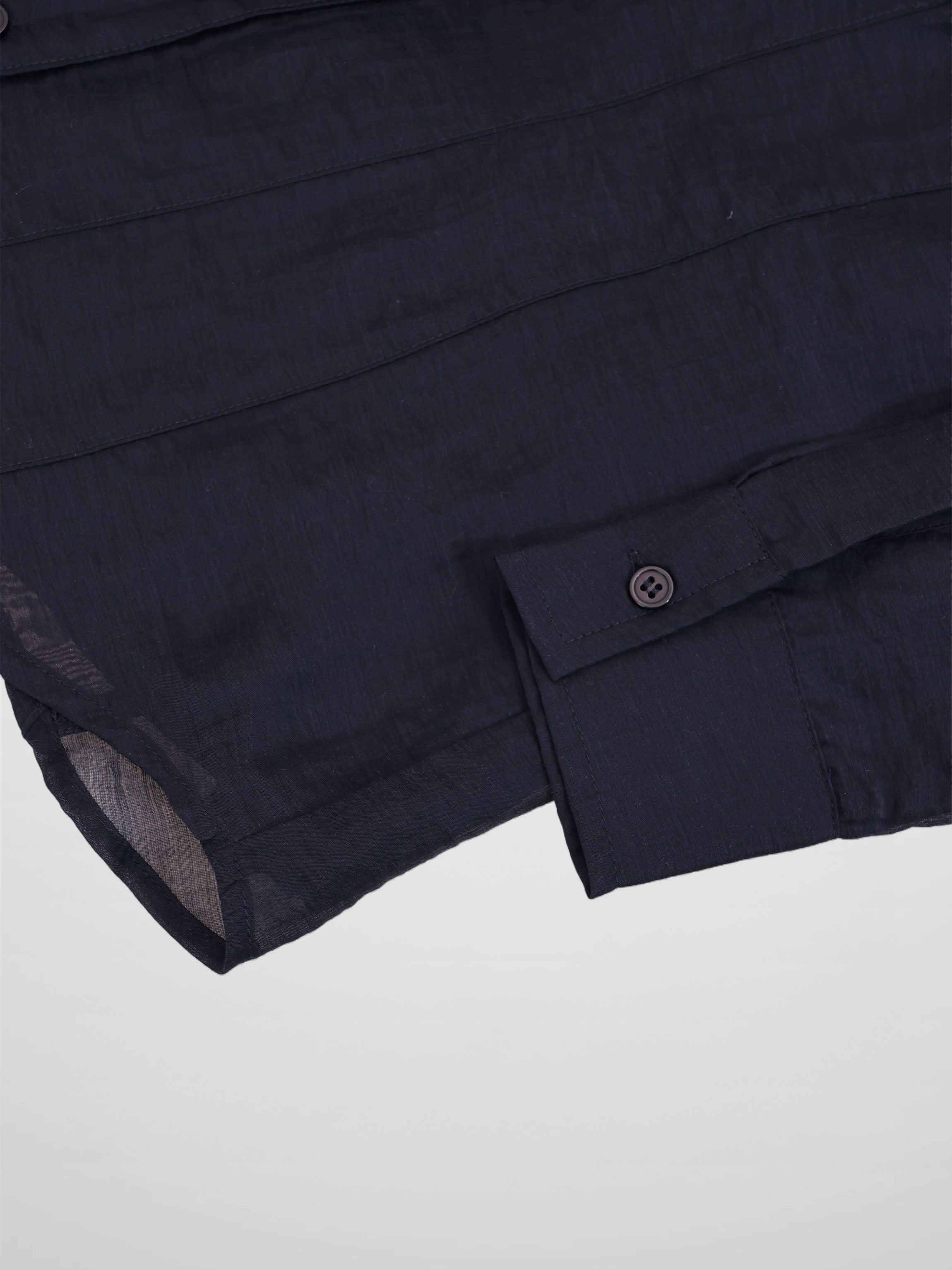 High V Neck Blouse-Navy