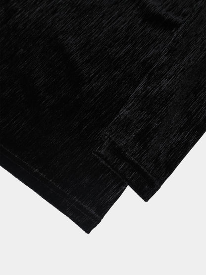 Textured Velour Turtleneck - Black