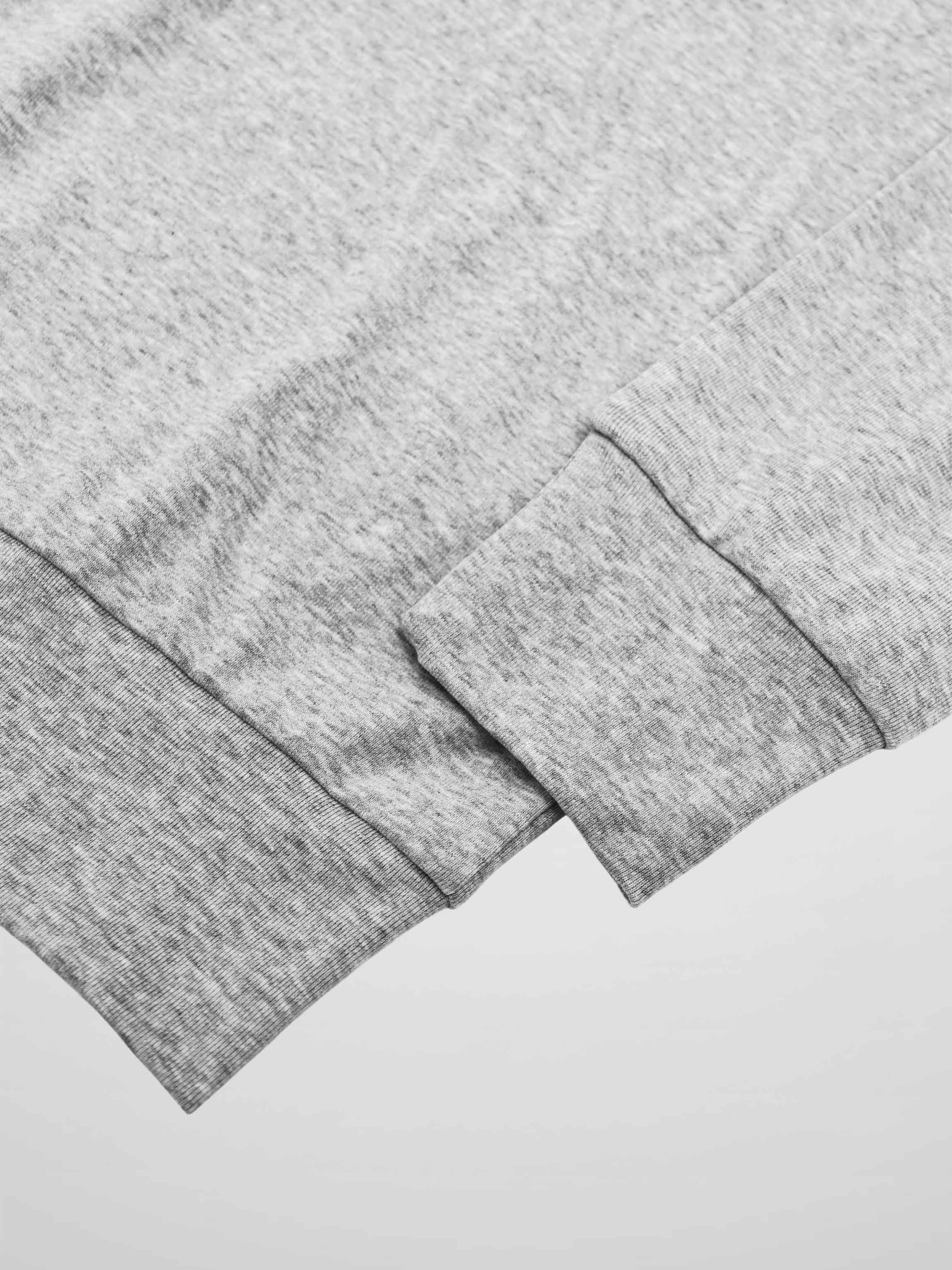 Collared Bomber Tee-Heathered Grey