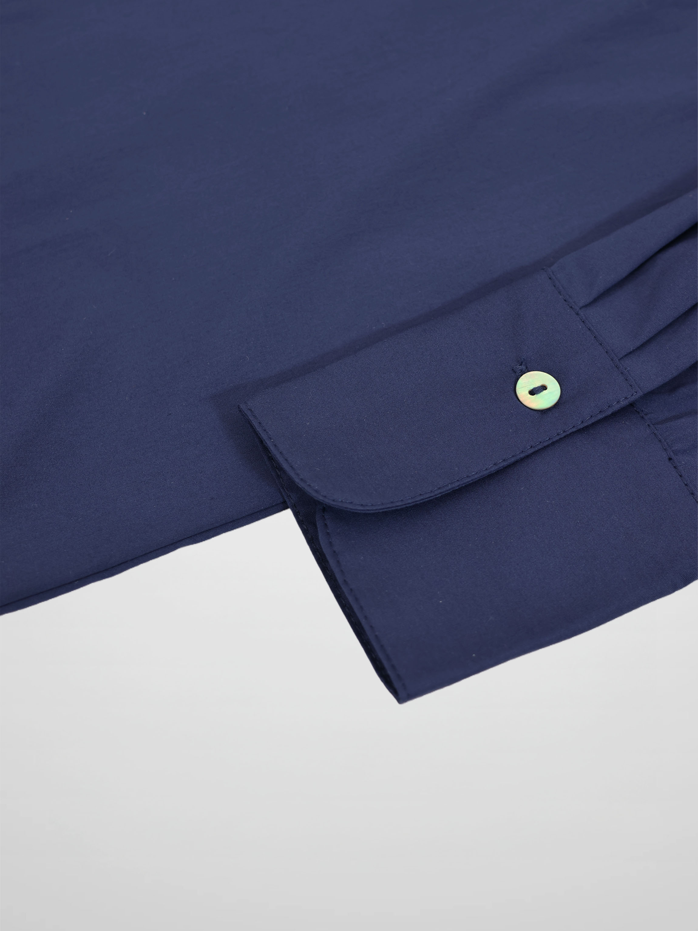 Cotton Button Down Blouse-Navy