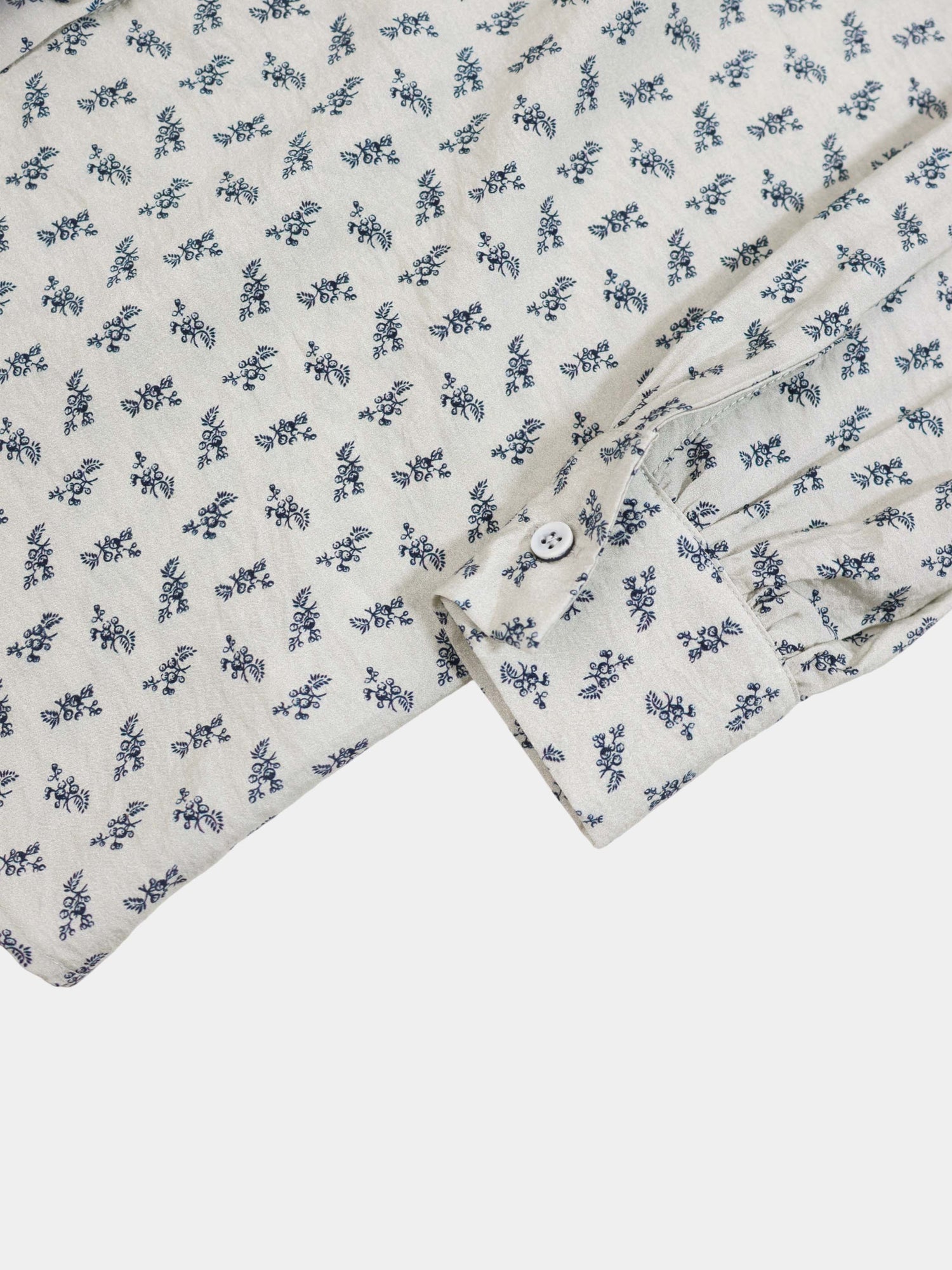 Peter Pan Collar Blouse-Grey Floral