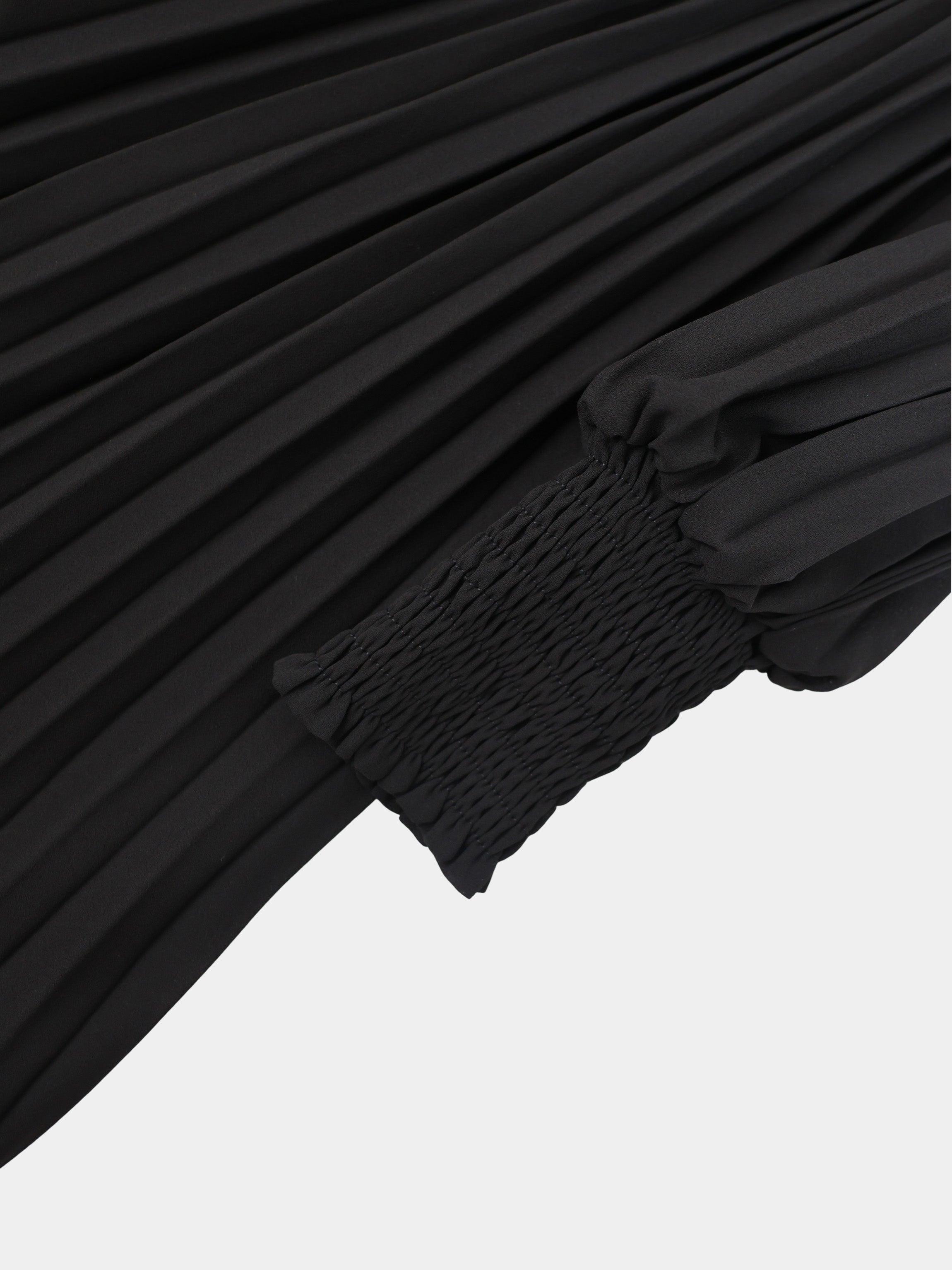Micro Pleat Dress-Black