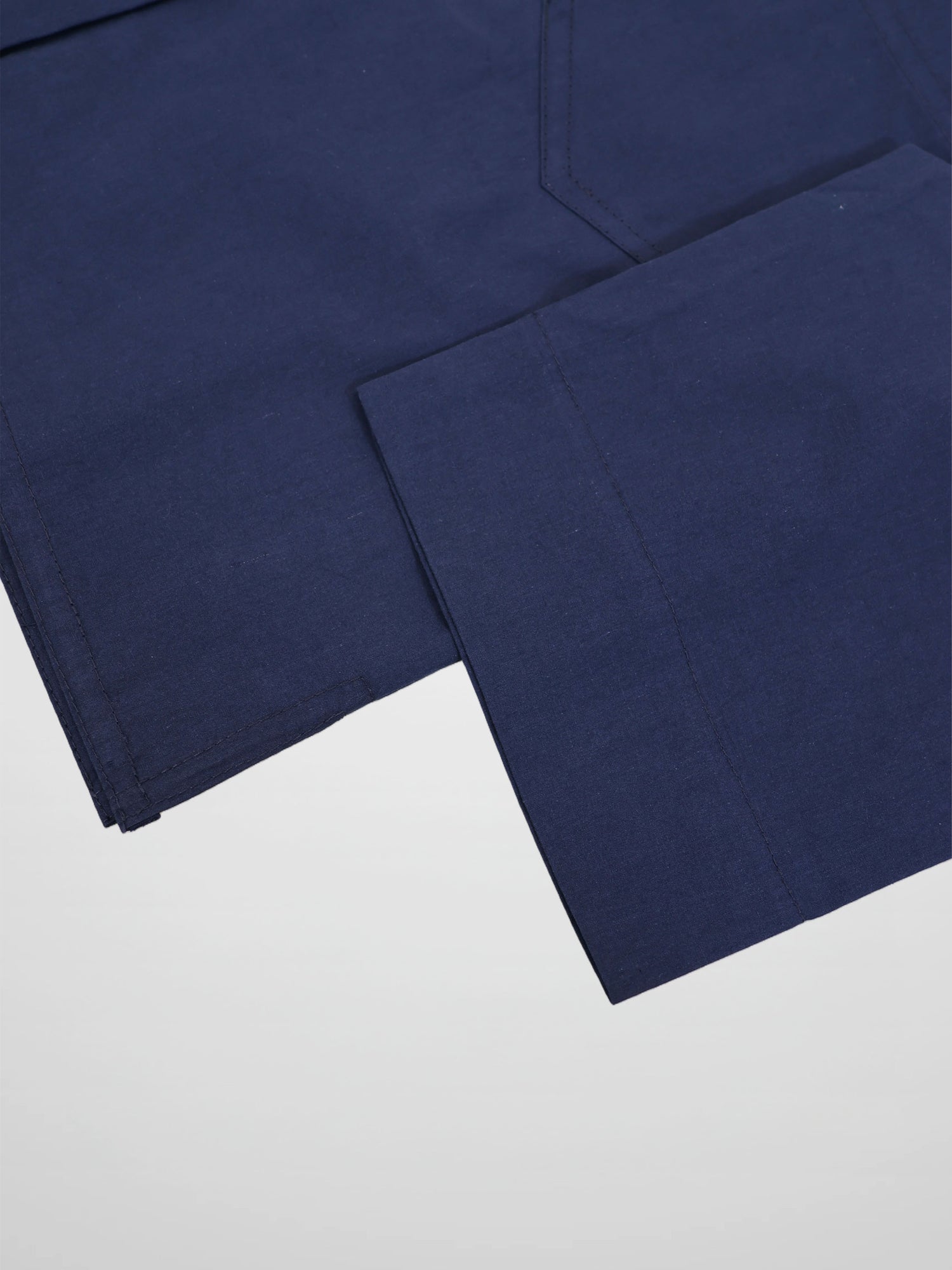 Cotton Crop Blouse-Navy