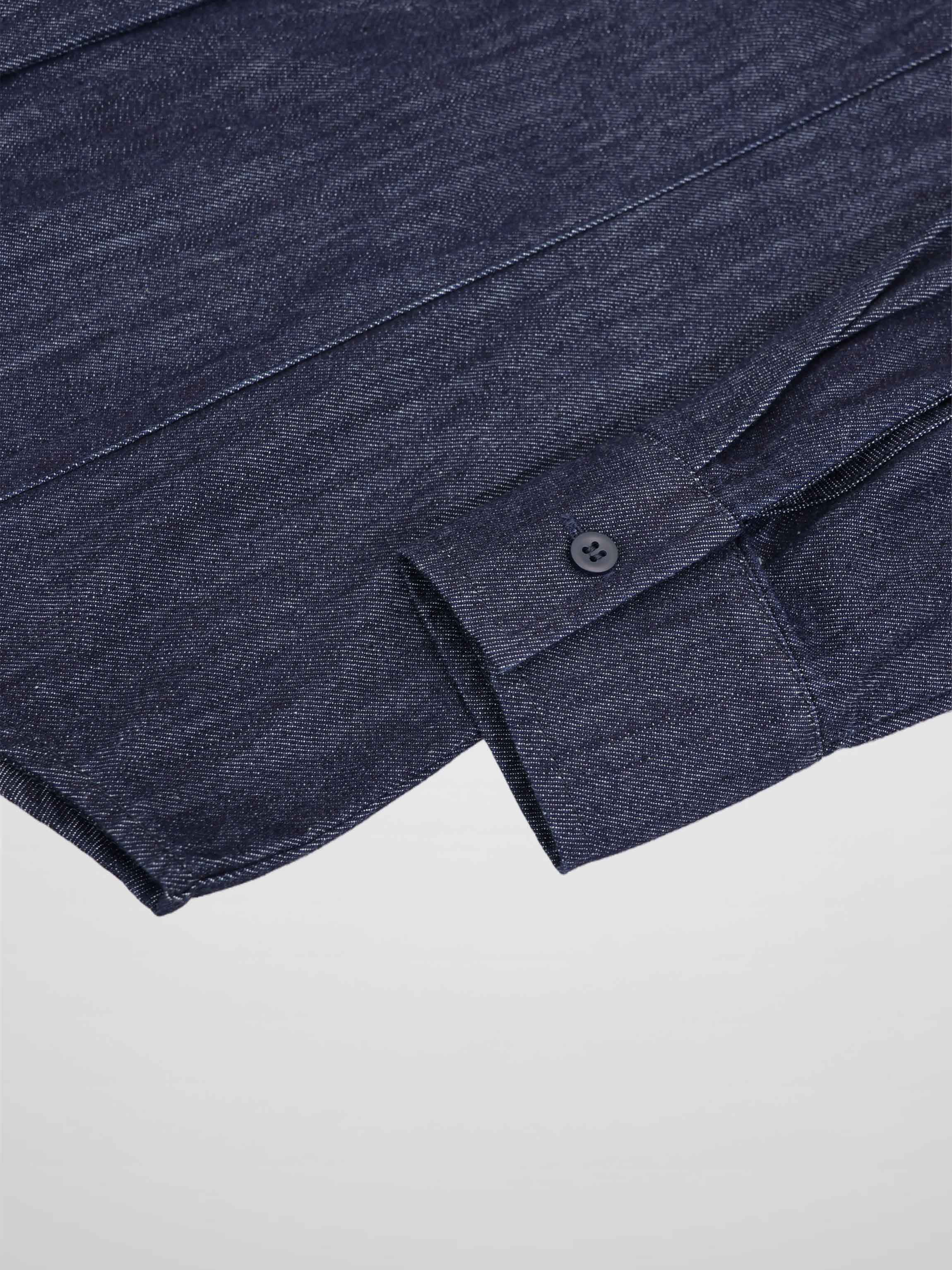 Classic Denim Shirt-Dark Blue