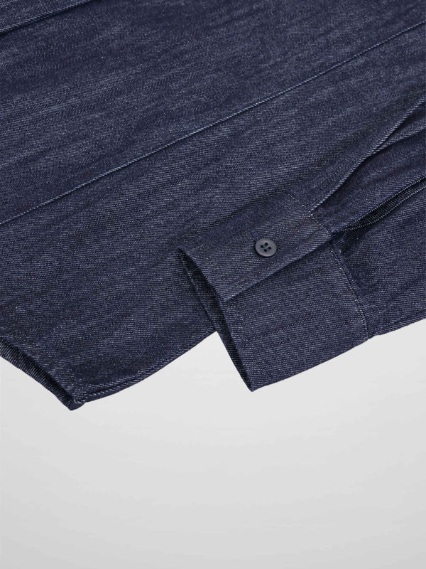 Classic Denim Shirt-Dark Blue