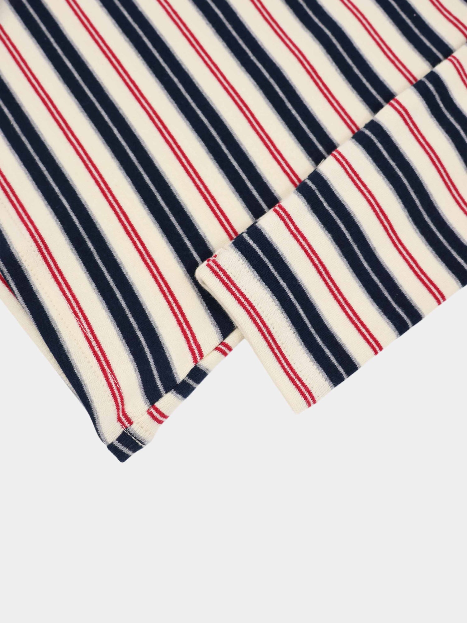Embroidered Crown Striped Tee-Navy Stripe