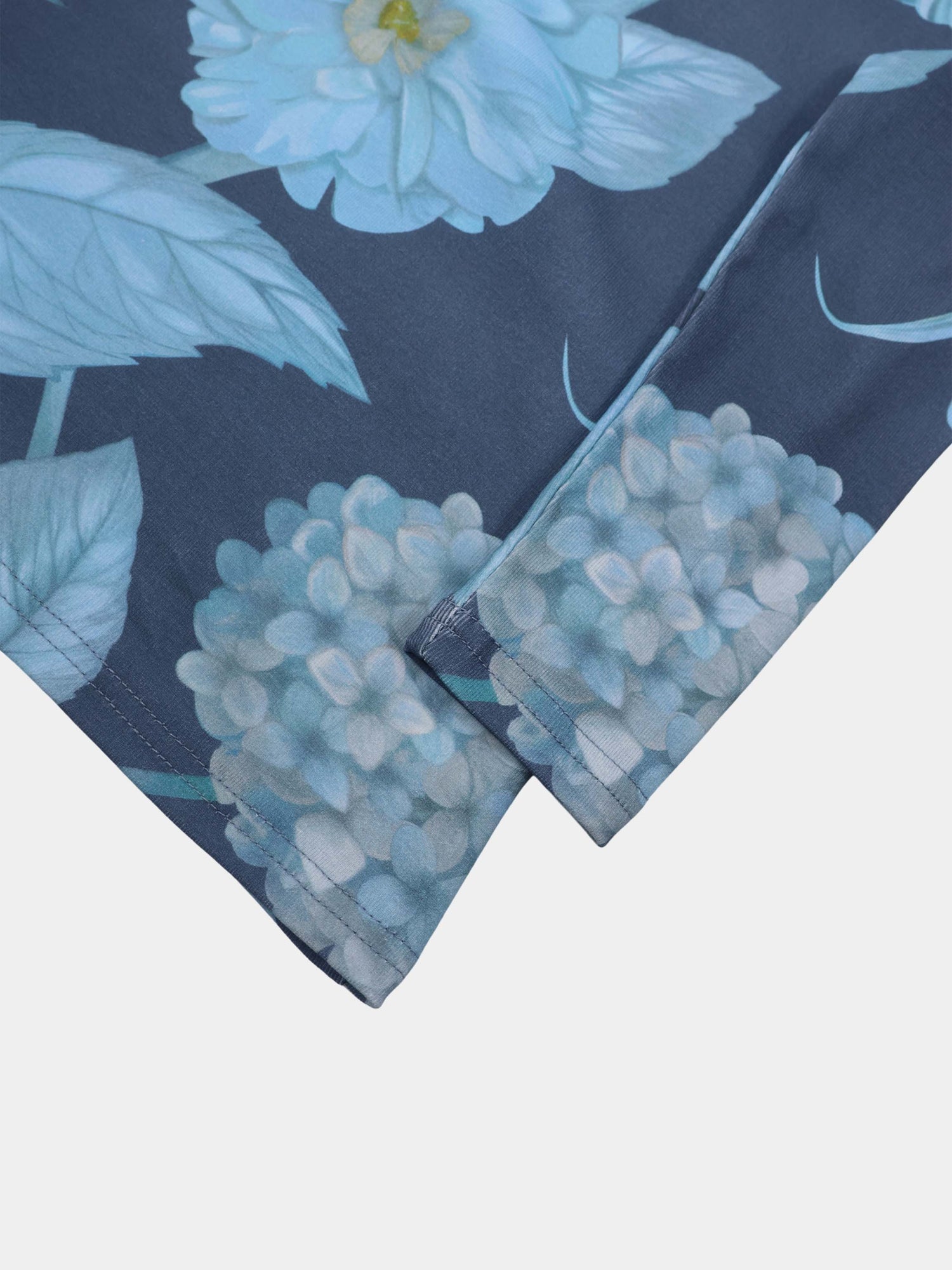 Basic Printed T-shirt-Light Blue Flowers