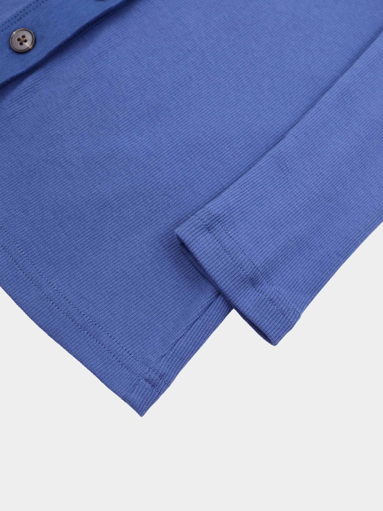 Ribbed Button Down Shirt-Blue