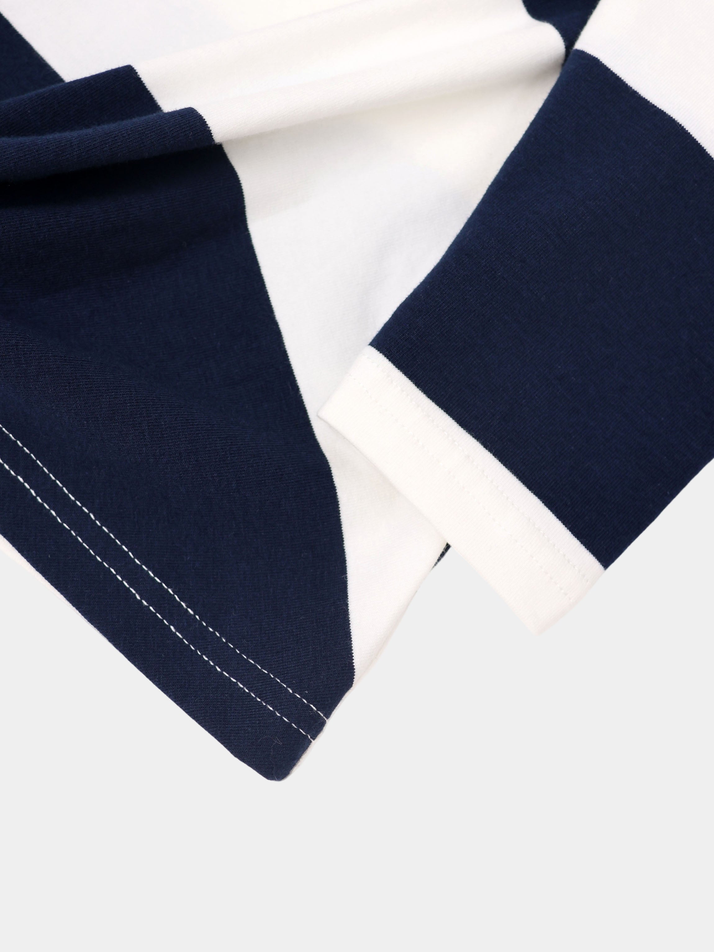 Striped Tie Bottom T-Shirt-Navy