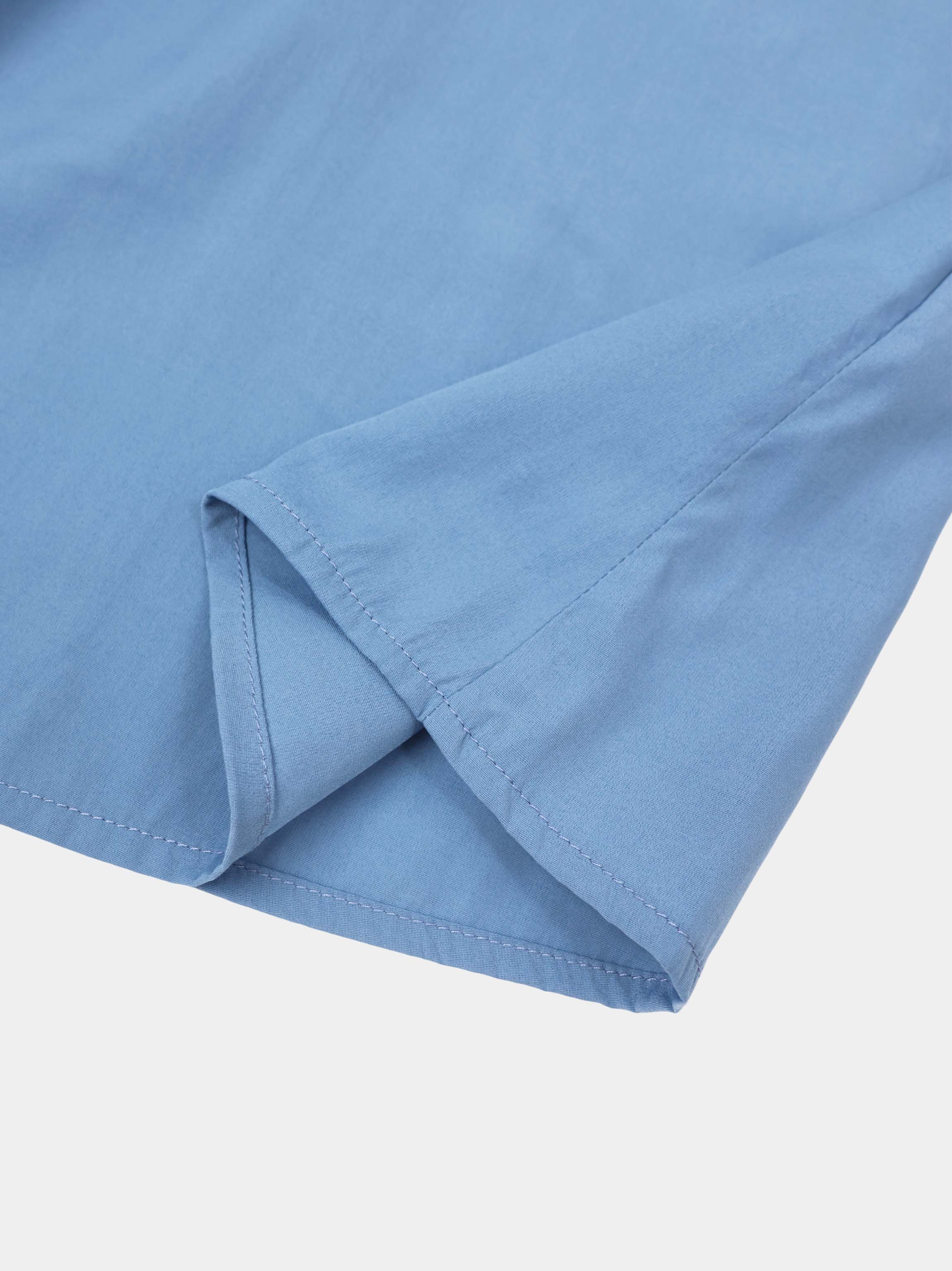 DRAWSTRING RUFFLE SKIRT-DUSTY BLUE
