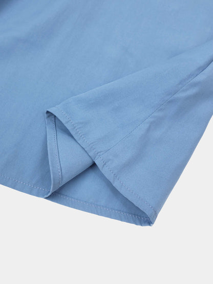 DRAWSTRING RUFFLE SKIRT-DUSTY BLUE