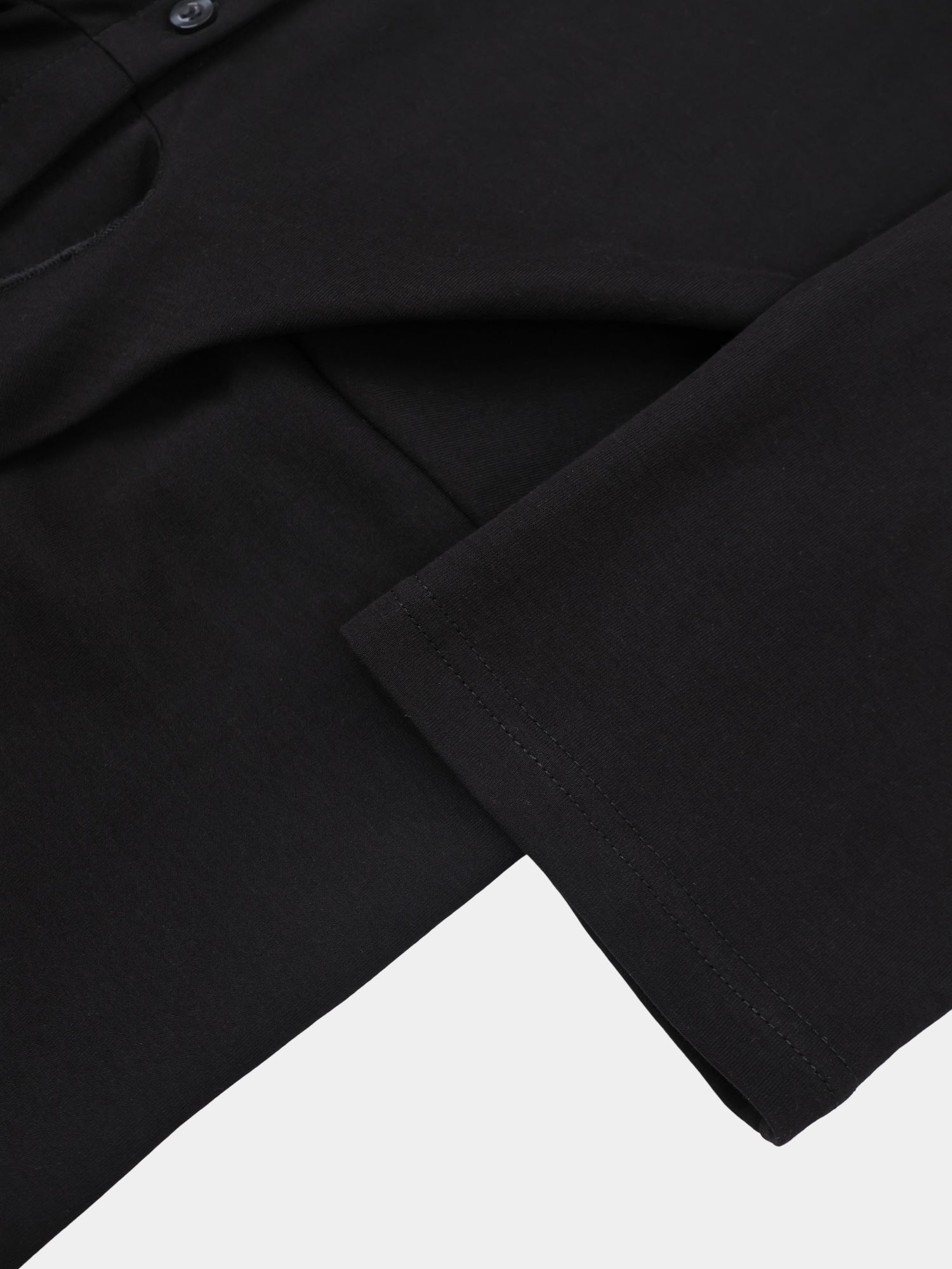 Waist Tie Button Down T-Shirt-Black