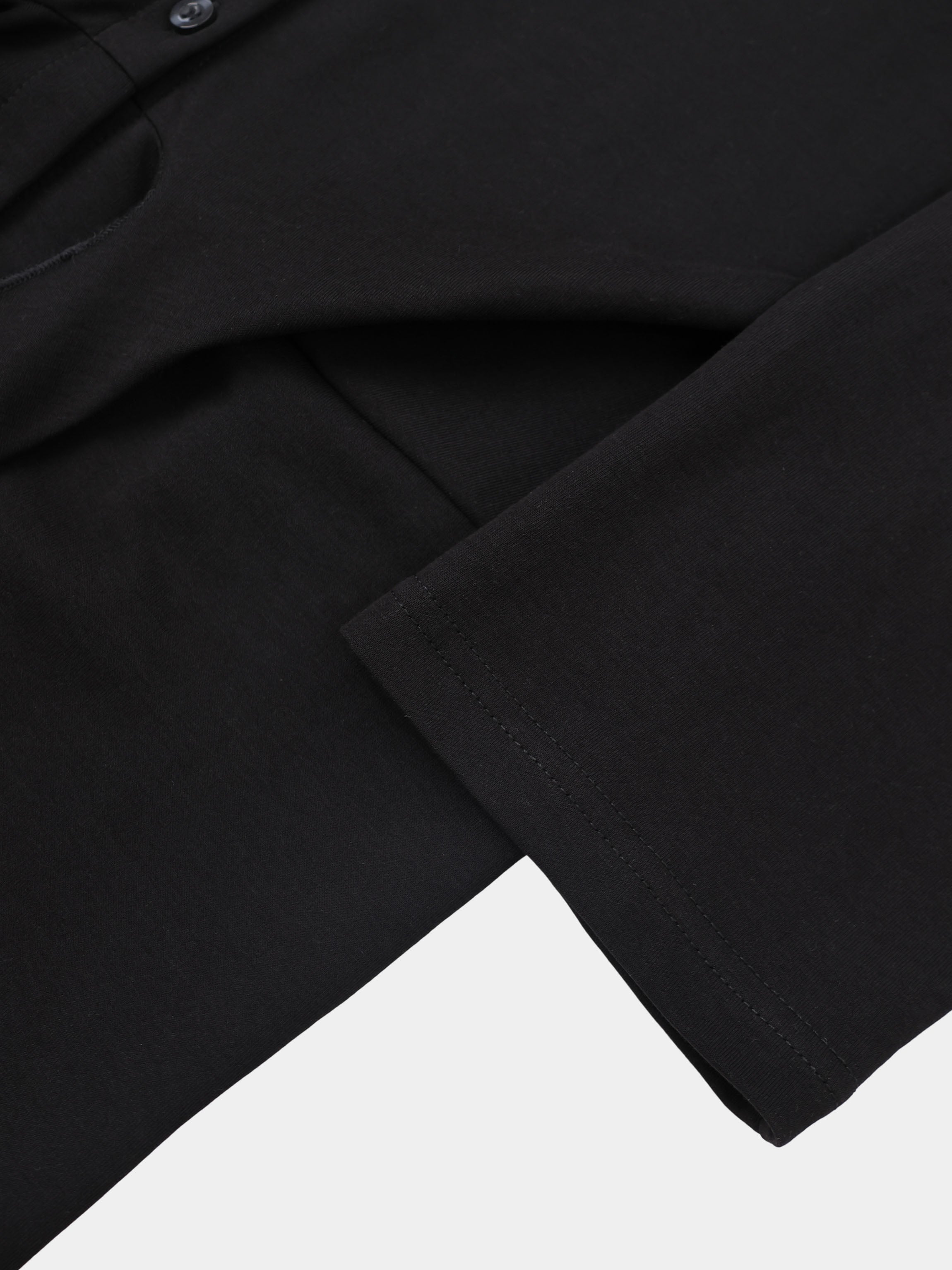 Waist Tie Button Down T-Shirt-Black