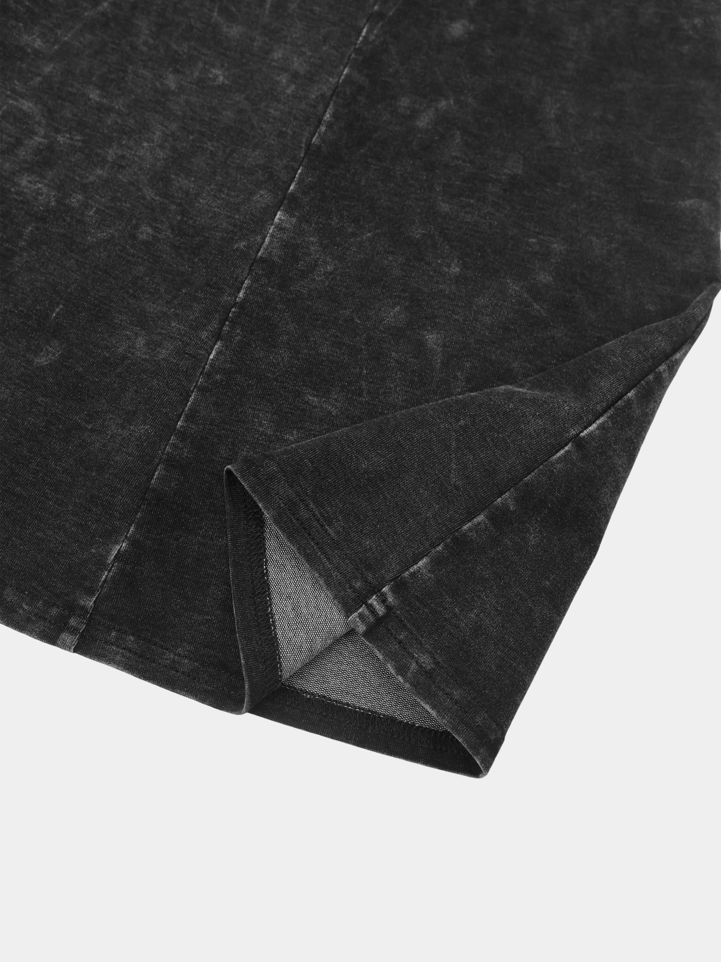 Paneled Flare Skirt 37"-Black Wash