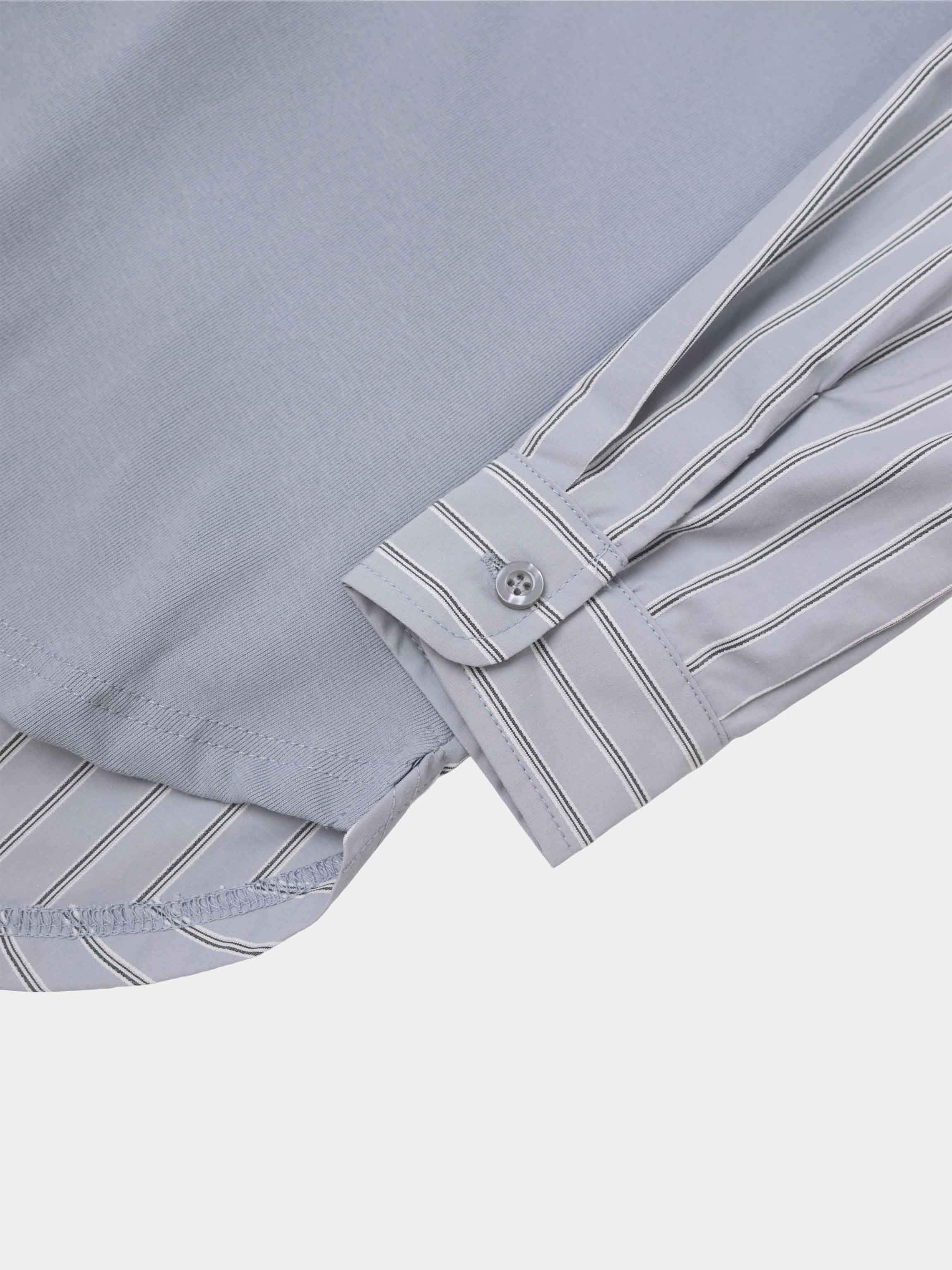 Shirt Back Polo T-Shirt-Dusty Blue