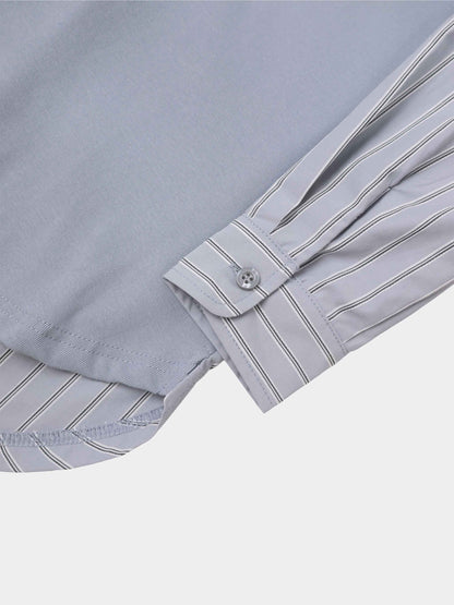 Shirt Back Polo T-Shirt-Dusty Blue