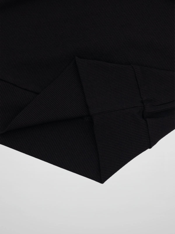 Ribbed Crew Bomber-Black