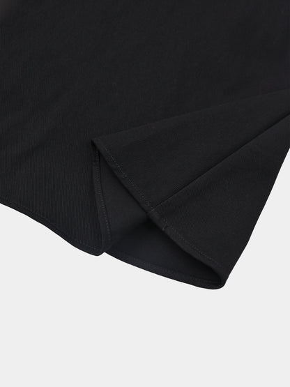 Twill Trumpet Skirt-Black