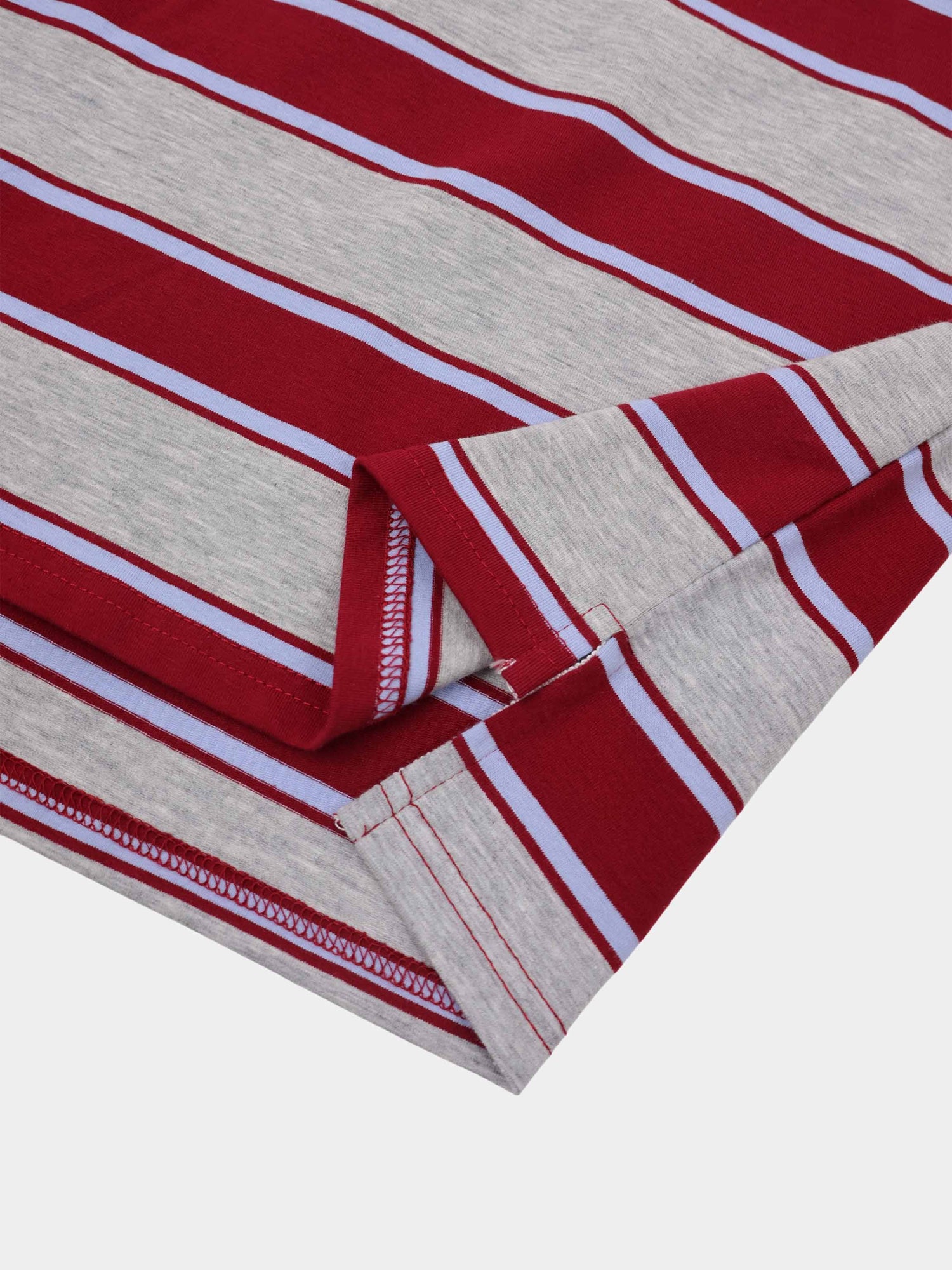 Wide Stripe Rugby T-Shirt-Grey Stripe