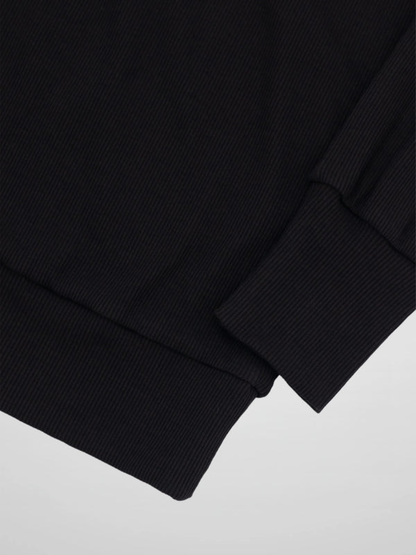 Ribbed Crew Bomber-Black