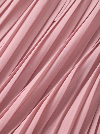 Chiffon Drop Waist Pleat Skirt-Mauve