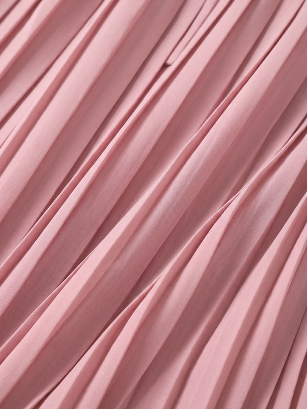 Chiffon Drop Waist Pleat Skirt-Mauve