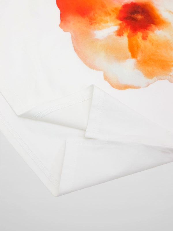 Motif Printed Tee-Peach Flower