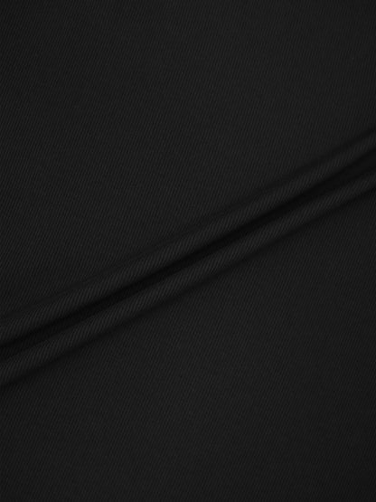 T-Shirt Ribbed Yoke Skirt-Black