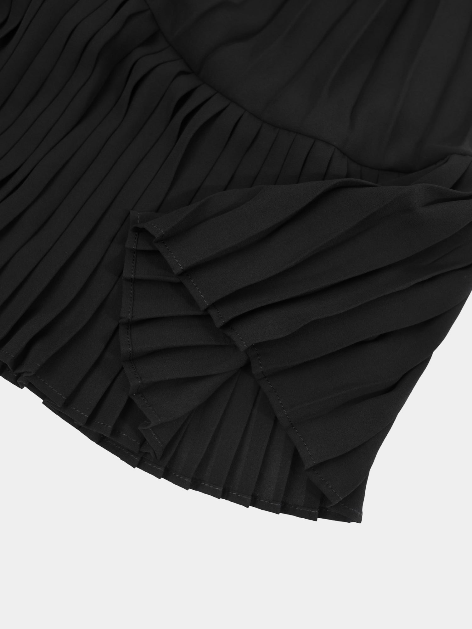 Micro Pleat Dress-Black