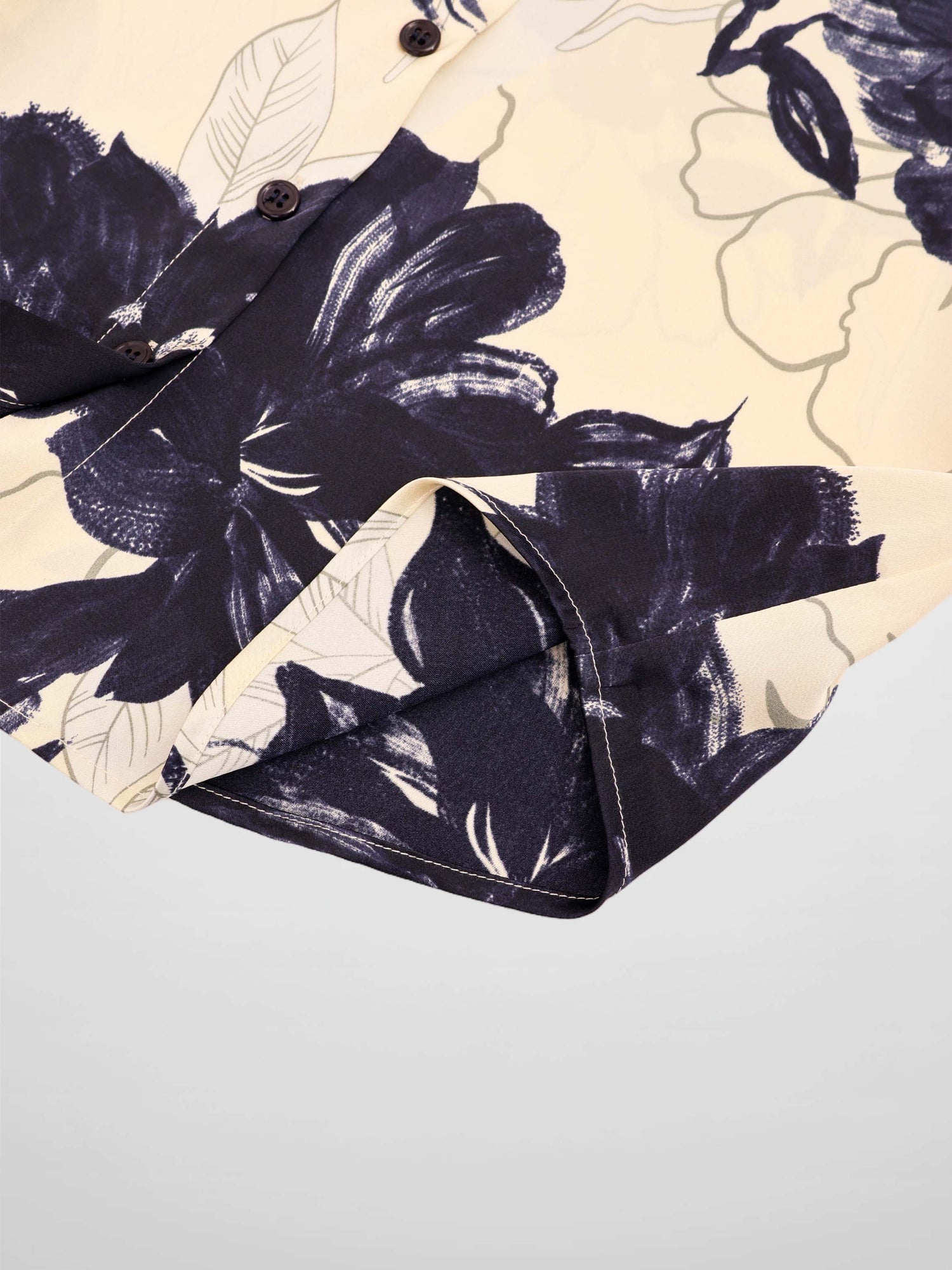 Button Down Collared Blouse-Navy Floral