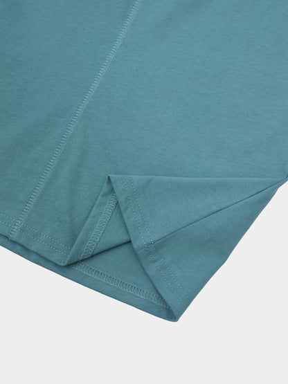 Center Seam High V Tee-Teal