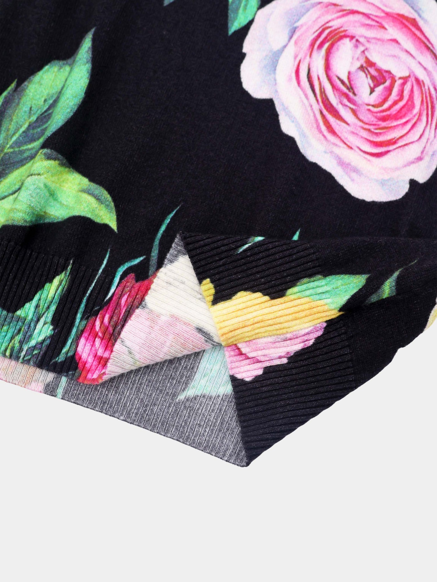 Printed Sweater-Black Pop Floral