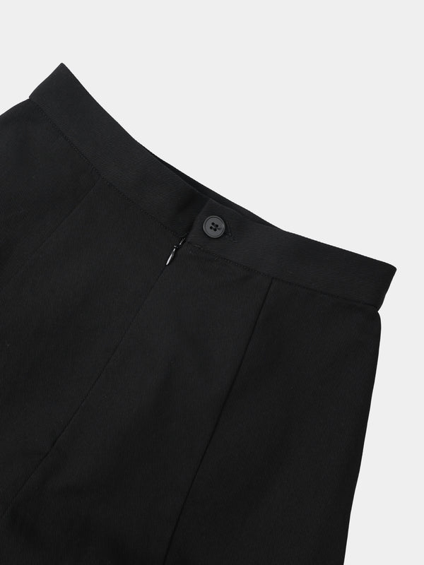 Twill Trumpet Skirt-Black