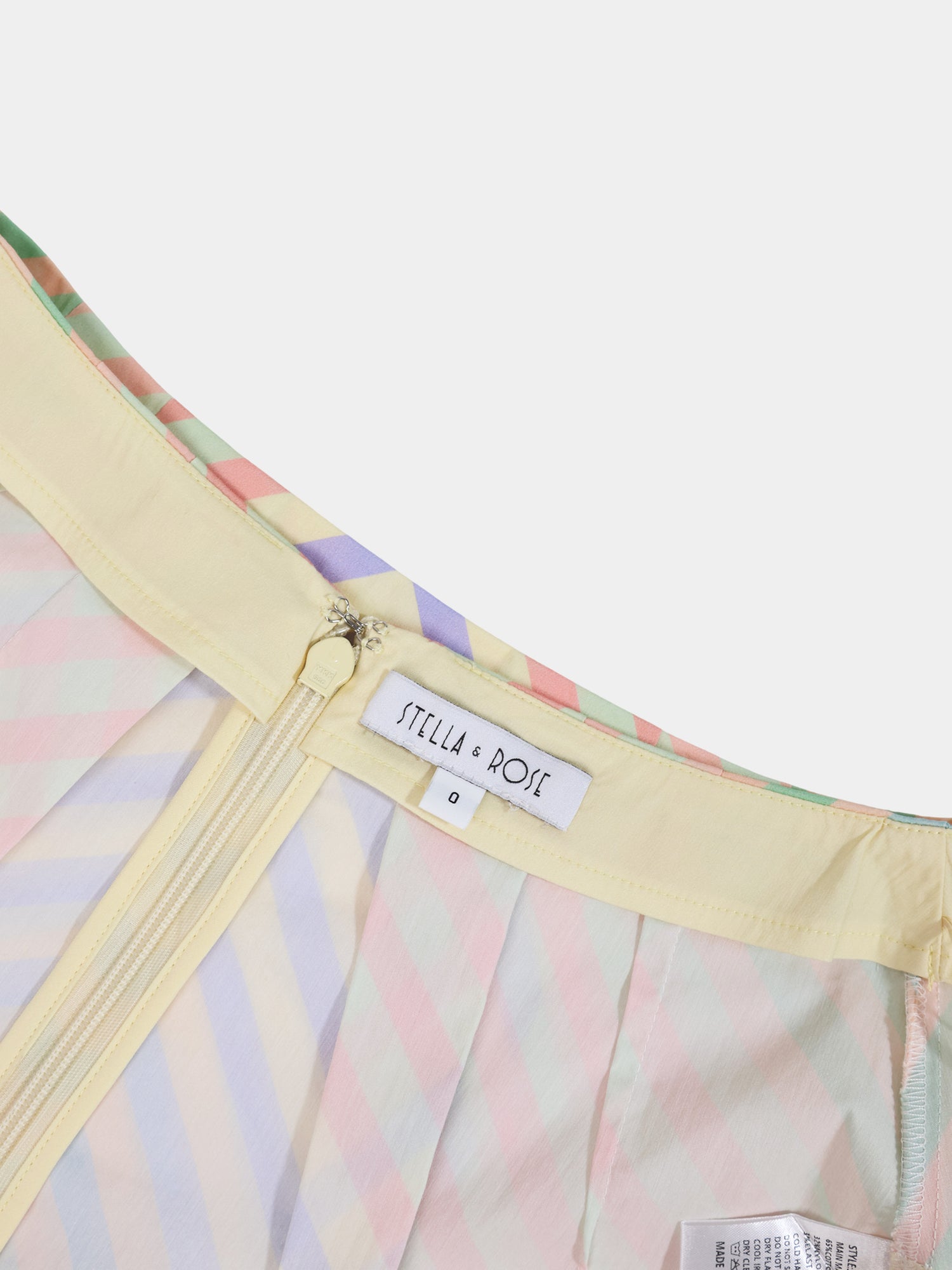 High Waisted Printed Skirt-Pastel Stripe